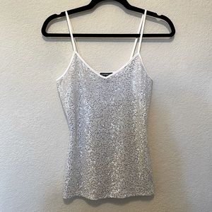 Express Sequin Tank size XS silver/white
